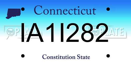 IA1I282 Connecticut License Plate