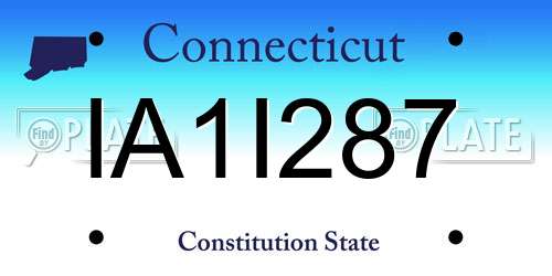 IA1I287 Connecticut License Plate
