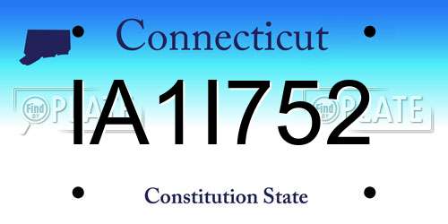IA1I752 Connecticut License Plate
