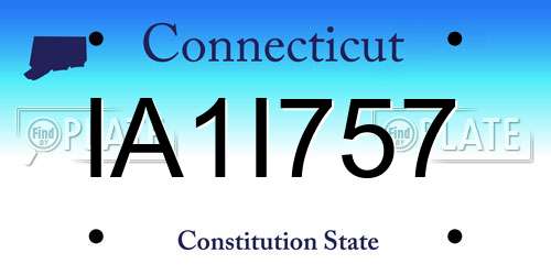 IA1I757 Connecticut License Plate