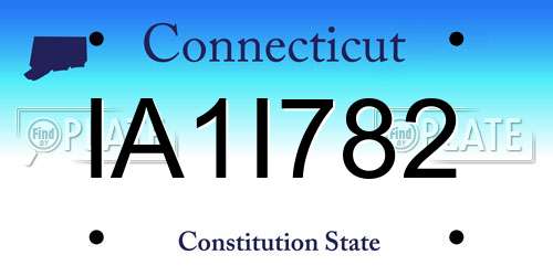 IA1I782 Connecticut License Plate