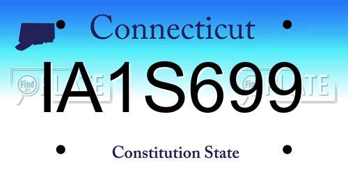 IA1S699 Connecticut License Plate