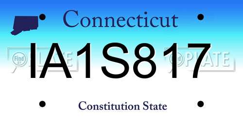 IA1S817 Connecticut License Plate