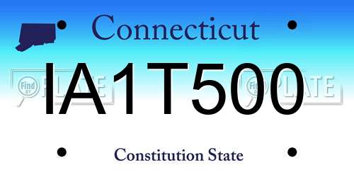 IA1T500 Connecticut License Plate