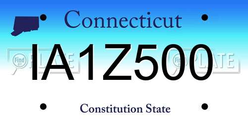 IA1Z500 Connecticut License Plate