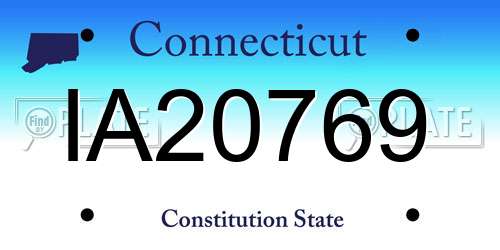 IA20769 Connecticut License Plate