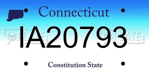 IA20793 Connecticut License Plate