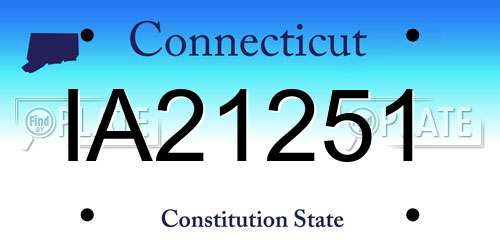 IA21251 Connecticut License Plate