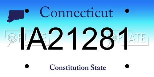 IA21281 Connecticut License Plate