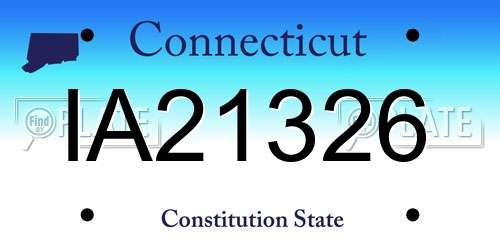 IA21326 Connecticut License Plate