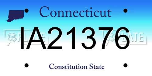 IA21376 Connecticut License Plate