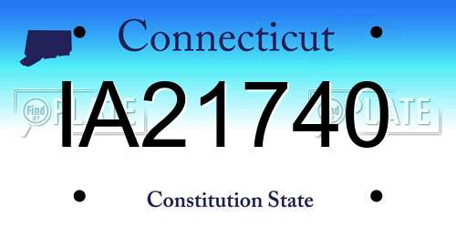 IA21740 Connecticut License Plate