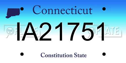IA21751 Connecticut License Plate