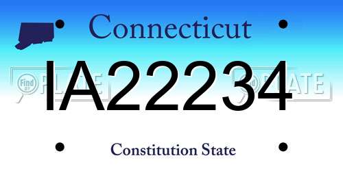 IA22234 Connecticut License Plate