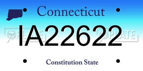 IA22622 Connecticut License Plate