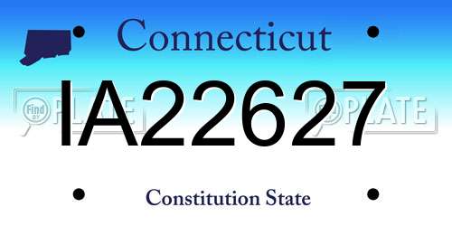 IA22627 Connecticut License Plate
