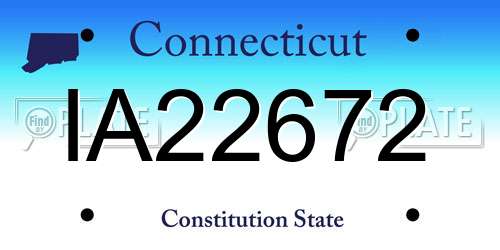 IA22672 Connecticut License Plate
