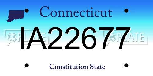 IA22677 Connecticut License Plate