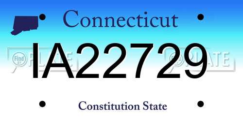 IA22729 Connecticut License Plate