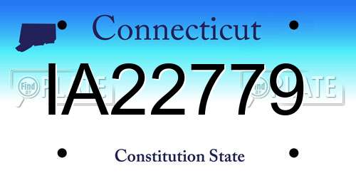 IA22779 Connecticut License Plate