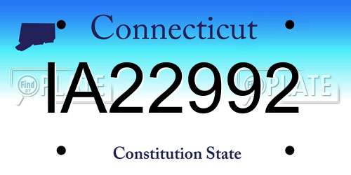 IA22992 Connecticut License Plate