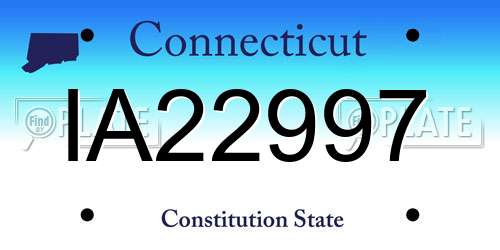 IA22997 Connecticut License Plate