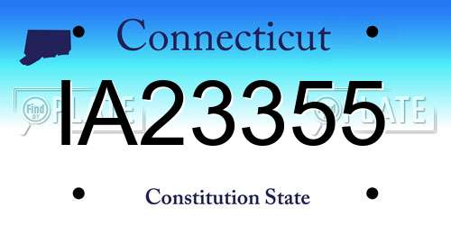 IA23355 Connecticut License Plate