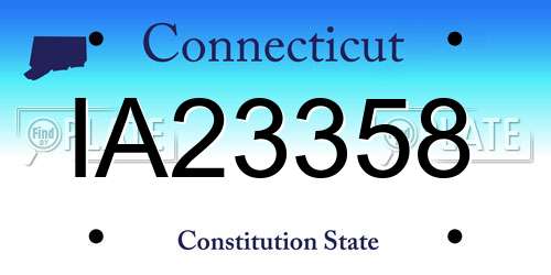 IA23358 Connecticut License Plate