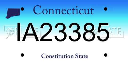 IA23385 Connecticut License Plate