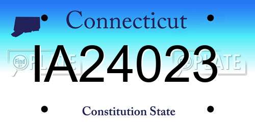 IA24023 Connecticut License Plate