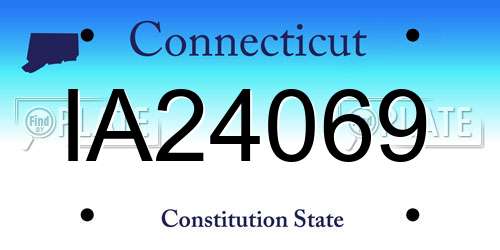 IA24069 Connecticut License Plate