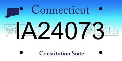 IA24073 Connecticut License Plate