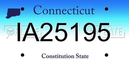 IA25195 Connecticut License Plate