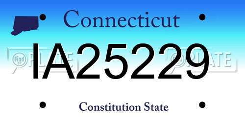 IA25229 Connecticut License Plate