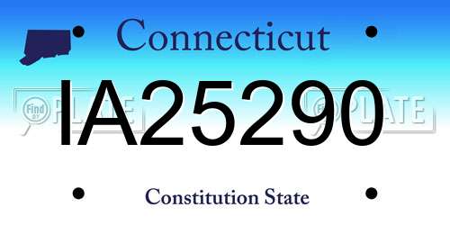 IA25290 Connecticut License Plate