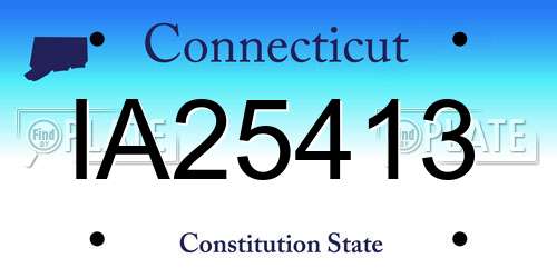 IA25413 Connecticut License Plate