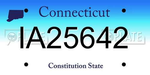 IA25642 Connecticut License Plate