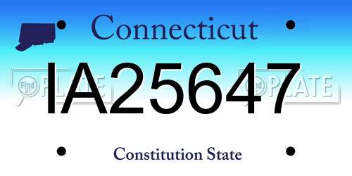 IA25647 Connecticut License Plate
