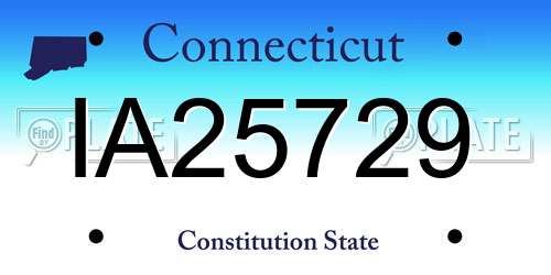 IA25729 Connecticut License Plate