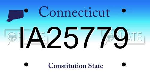 IA25779 Connecticut License Plate