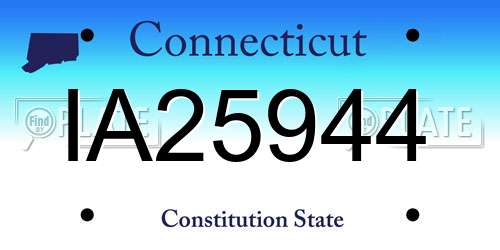 IA25944 Connecticut License Plate