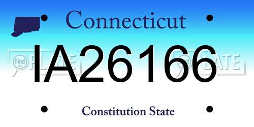 IA26166 Connecticut License Plate