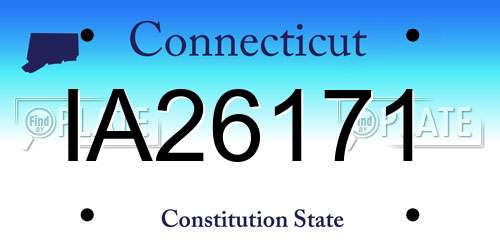 IA26171 Connecticut License Plate
