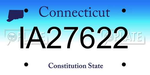 IA27622 Connecticut License Plate