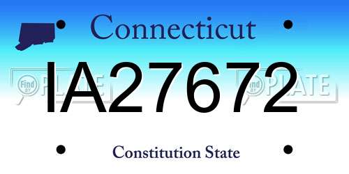IA27672 Connecticut License Plate