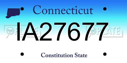 IA27677 Connecticut License Plate