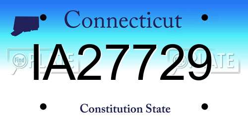 IA27729 Connecticut License Plate