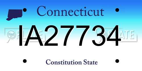 IA27734 Connecticut License Plate