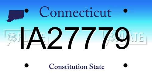 IA27779 Connecticut License Plate