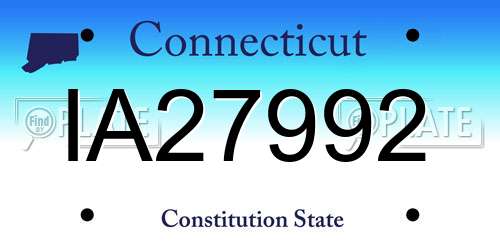 IA27992 Connecticut License Plate